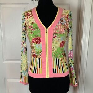 Alberto Makali Colorful Long Sleeve Zip Front Jacket Size Small
